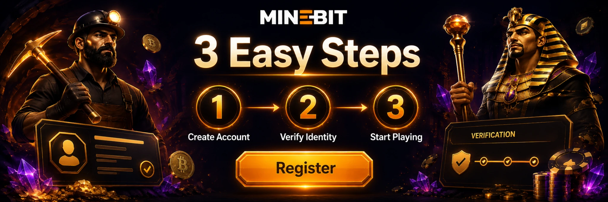 MineBit Casino registration steps